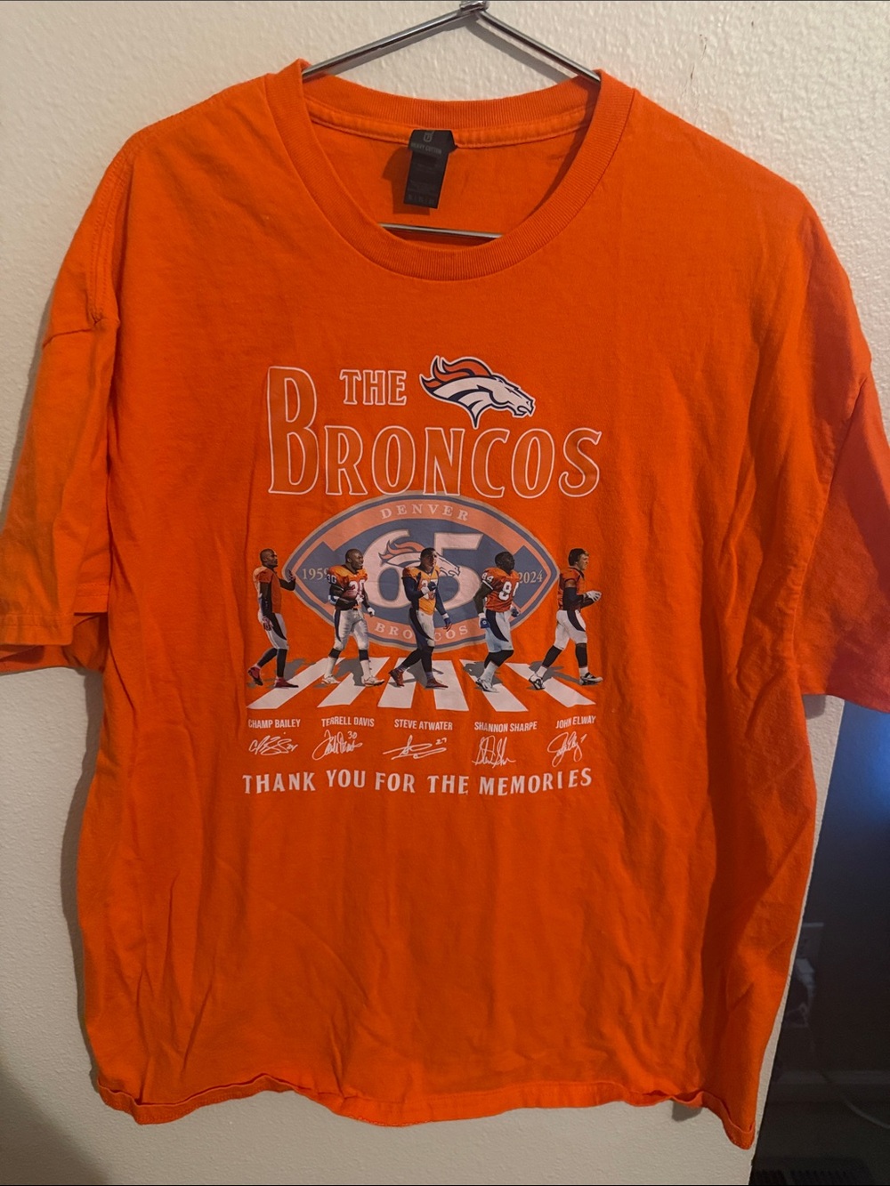 Denver Broncos Orange Graphic Tee - Thank You For The Memories